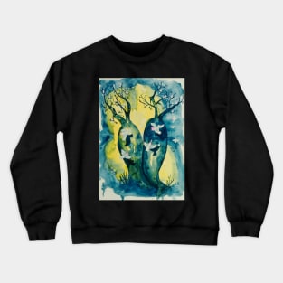 Australian Galahs in Boab trees, Galah art, bird art Crewneck Sweatshirt